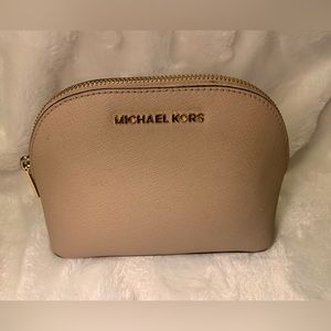 Michael Kors saffiano leather makeup bag